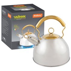 ЧАЙНИК НЕРЖАВ. 2,5 Л СО СВИСТКОМ (1/6) "MALLONY" DJA-3427