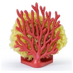 Держатель для мочалок Qualy Coral Sponge красный (QL10335-RD)