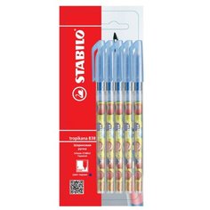 Ручка шариковая STABILO tropikana 838 5шт/уп: цвет чернил синий