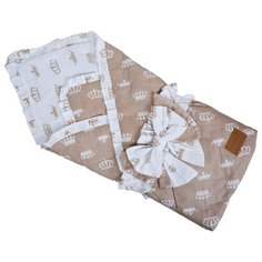 Одеяло на выписку AmaroBaby HAPPY (Короны коричневый)