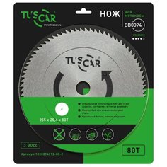 Нож для мотокосы TUSCAR BB0094, Premium, 255x25,4x80T, Saw, 1030094212-80-2