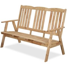 Скамейка InterLink Оливер 3-местная 3-позиционная неокрашенная, натуральное дерево