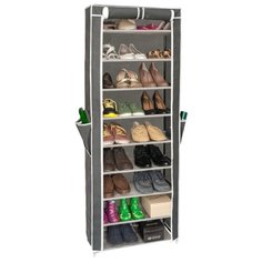 Этажерка для обуви Artmoon "CARRIE", с нетканым чехлом, 9 полок, цвет: серый