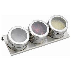 Набор для специй Agness 4 пр.на магнитах, в т.ч. метал.подставка 20*6*5 см (912-005)