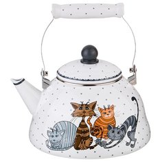 Чайник Agness 3,0 л эмалированный, Серия Озорные коты (934-358)