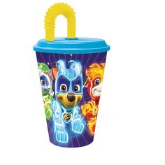 Стакан с соломинкой Щенячий патруль: Могучие щенки (спортвный пластиковый 430мл) Stor