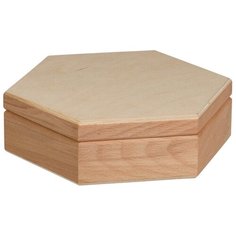 Заготовка для декорирования "Mr. Carving" БУК-06 Шкатулка бук 19.5 x 19.5 x 6 см шестигранная