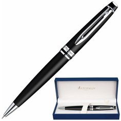 Ручка подарочная шариковая WATERMAN "Expert 3 Matte CT", черный матовый лак, палладиевое покрытие деталей, синяя, S09519