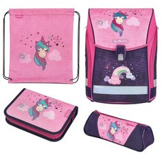 Herlitz ранец Midi Plus Unicorn с наполнением, розовый/фиолетовый