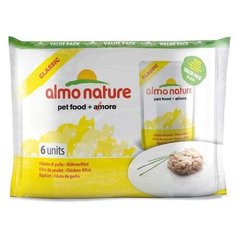 Влажный корм для кошек Almo Nature Classic, с куриным филе 6 шт. х 55 г