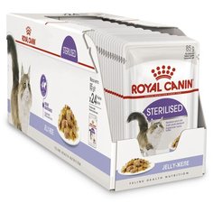 Влажный корм для стерилизованных кошек Royal Canin Sterilised (в желе) 24 шт. х 85 г (кусочки в желе)