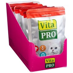 Влажный корм для кошек Vita PRO беззерновой, с говядиной 12 шт. х 100 г