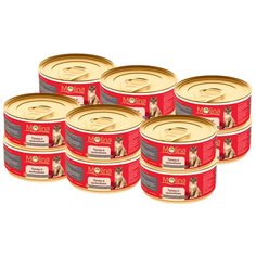 Влажный корм для кошек Molina с тунцом, с цыпленком 12 шт. х 80 г (кусочки в желе)