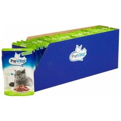 Влажный корм для стерилизованных кошек PreVital с лососем 28 шт. х 85 г (кусочки в соусе)