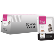 Влажный корм для кошек Royal Farm с кроликом 24 шт. х 85 г (кусочки в соусе)