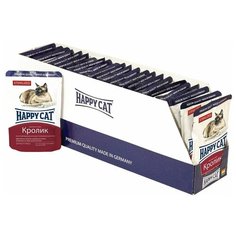 Влажный корм для стерилизованных кошек Happy Cat с кроликом 22 шт. х 100 г (кусочки в соусе)