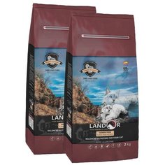Сухой корм для кошек Landor беззерновой, с индейкой, с бататом 2 шт. х 2 кг