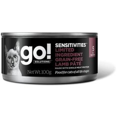 Влажный корм для кошек GO! Sensitivities Limited Ingredient, беззерновой, при чувствительном пищеварении, с ягненком 6 шт. х 100 г (паштет)
