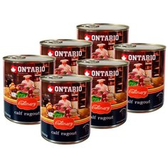 Влажный корм для собак Ontario Culinary, телятина, утка 6 шт. х 800 г