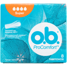 O.b. тампоны ProComfort Super, 4 капли, 8 шт.