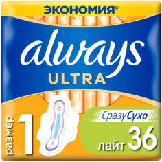 Always прокладки Ultra Light, 3 капли, 36 шт.