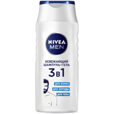 Гель-шампунь для душа Nivea Men Освежающий 3 в 1, 250 мл