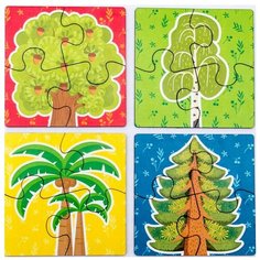 Набор пазлов Woodland 4 в 1 Деревья (099101)