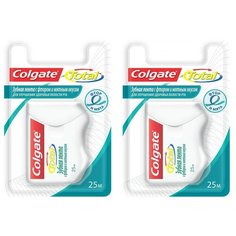 Colgate TOTAL зубная лента с фтором и мятным вкусом, 25 м, 2 уп.