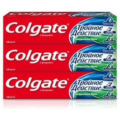 Зубная паста Colgate Тройное действие Натуральная мята комплексная, 100 мл, 3 шт.