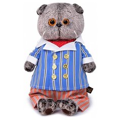 Мягкая игрушка Basik&Co Кот Басик в полосатом костюме 22 см