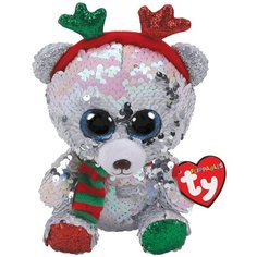 Мягкая игрушка TY Flippables Медведь Mistletoe 15 см