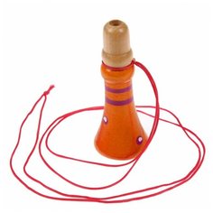 Свисток-дудочка BRADEX деревянный на шнурке Оранжевый DE 0536