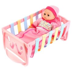 Интерактивный пупс Карапуз Сонечка с кроватью-качалкой, 30 см