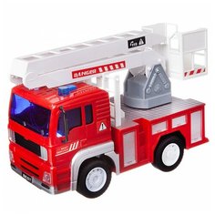 Машинка инерционная ABtoys Пожарная с белой лестницей со звуковыми и световыми эффектами Abtoys