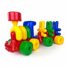 Игрушка-каталка СТРОИМ ВМЕСТЕ СЧАСТ ДЕТСТВО Локомотив с зайцами Строим вместе счастливое детство