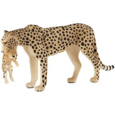 Фигурка Mojo Wildlife Гепард с детенышем в пасти 387167