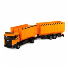 Машинка AUTOGRAND SCANIA строительный автопоезд оранжевый 78175