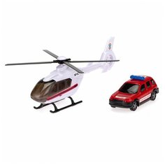 Машинка AUTOGRAND AIR EMERG TEAM пожарная c вертолетом звуксвет 33857