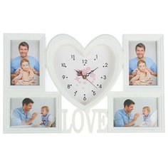 Часы настенные кварцевые Рубин Сердечко белый