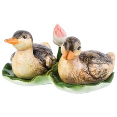 Набор для специй 3 предмета 40 мл 14х10х7 см Elan Gallery Уточки, солонка и перечница на подставке