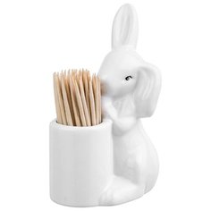 Вазочка под зубочистки 6,5х4,5х10 см Elan Gallery Зайчик с зубочистками