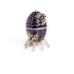 Яйцо сувенирное пасхальное музыкальное в стиле Дом Фаберже (Faberge Easter Egg) "Пауки на паутине". Шкатулка интерьерная декоративная коллекционная для ювелирных украшений, бижутерии, сувениры, подарки, винтаж, антик, декор, пасха, jewelry. Лимитирова Keren Kopal