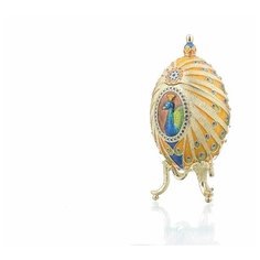 Яйцо сувенирное пасхальное декоративное с павлином стиле Фаберже (Faberge Easter Egg) коллекционная интерьерная универсальная шкатулка для ювелирных украшений, бижутерии, пасха, декор, винтаж, антик, подарки, сувениры, статуэтка, фигурка, jewelry, jew Keren Kopal