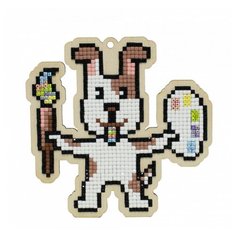 Мозаика на дереве Гранни "Пес-художник"