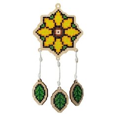 Мозаика на дереве Гранни "Ловец снов (цветок)" (86 x 98 мм)