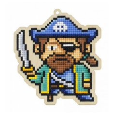 Мозаика на дереве Гранни "Капитан пиратов"