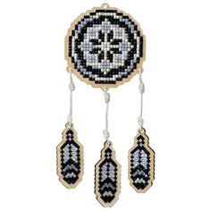 Мозаика на дереве Гранни "Ловец снов (серый)" (70 x 75 мм)