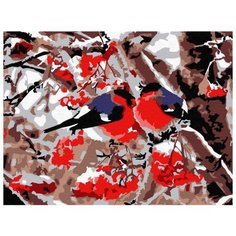 Картина-открытка по номерам Molly 15х20 см Снегири