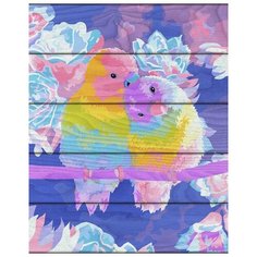 Рисование по номерам по дереву "Flamingo" 40х50 FLA024 Влюбленные попугаи