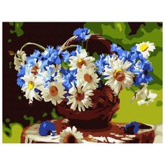 Картина-открытка по номерам Molly 15х20 см Корзина полевых цветов